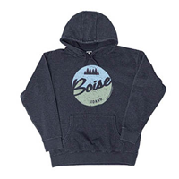 Image of BOISE IDAHO HOOD 2 TONE BLUE/GREEN CIRCLE BOISE -  denimblue